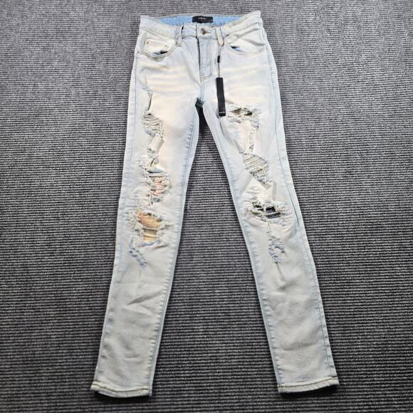 Amiri Jeans Men's 30x30 Light Wash Distressed Button Fly Designer Denim USA
